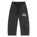 Snow Wash Drawstring Cotton Pants