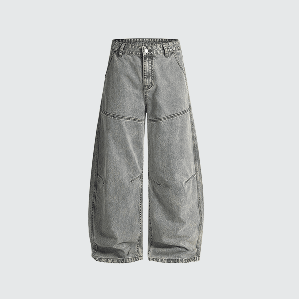 Washed Curved Blade Denim Jeans