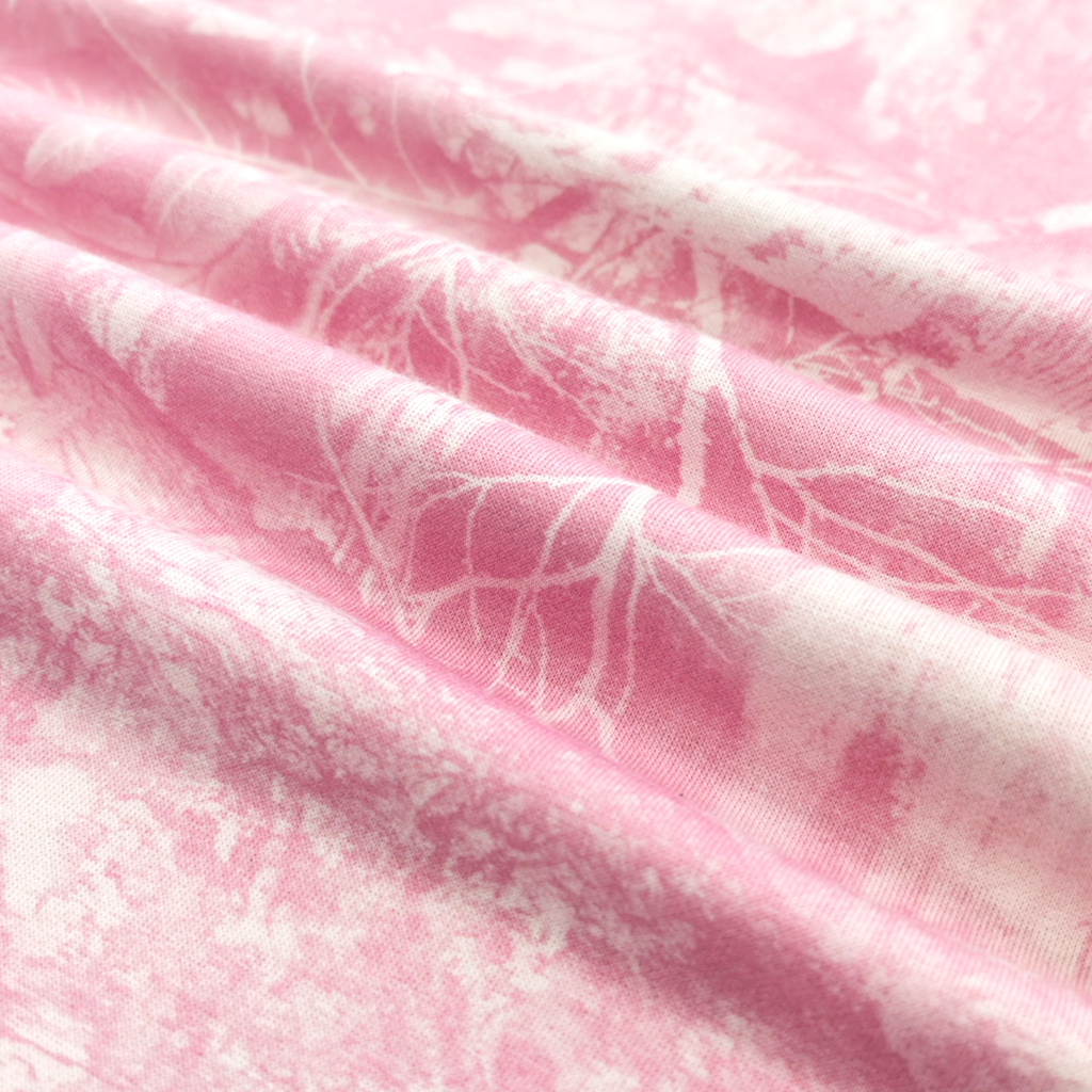 Pink Heavyweight Camo Fleece Open Sweatpants