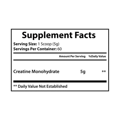 Creatine Monohydrate Supplement (300g, 10.58oz) 60 Servings