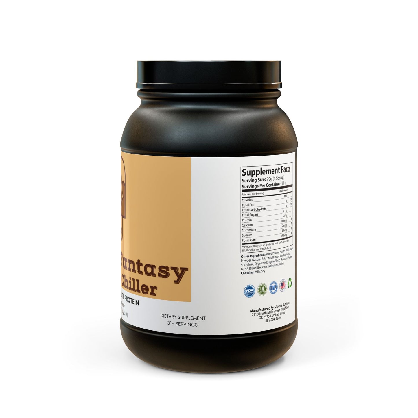 Chocolate Whey Isolate Protein Supplement (907g, 2lb)