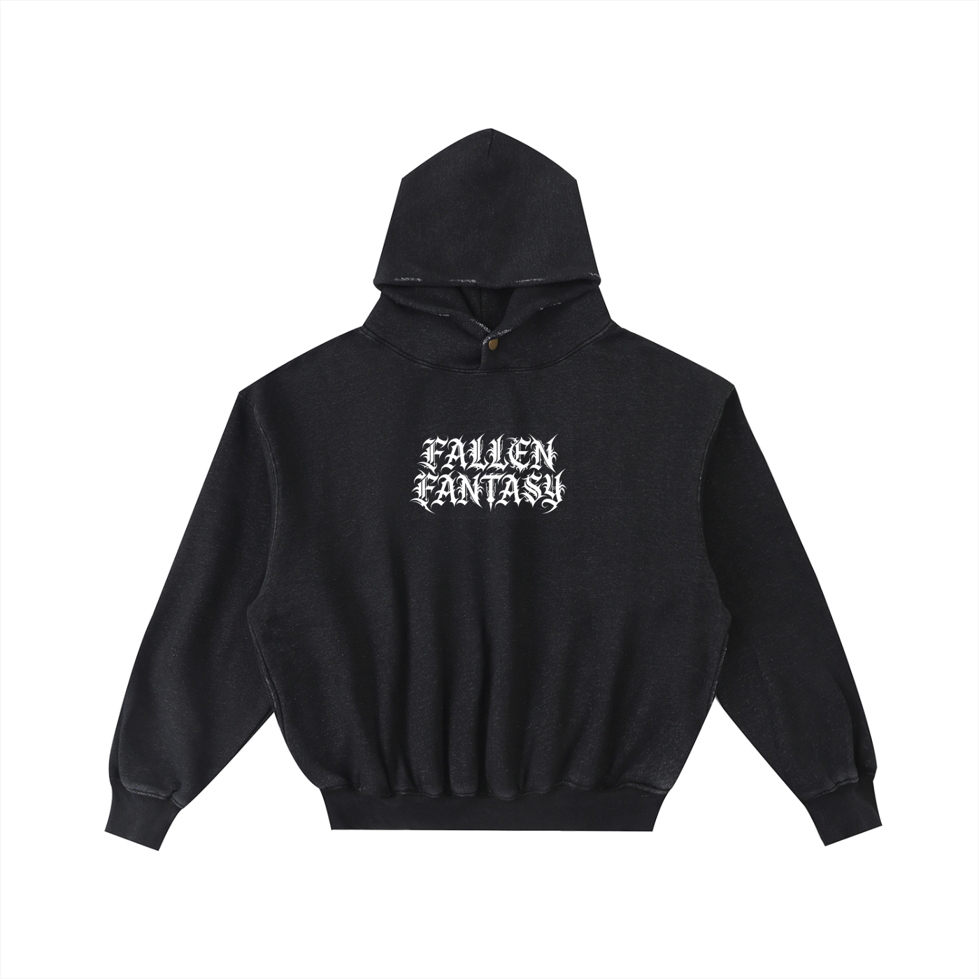 Frayed Enzyme Washed Fleece Hoodie