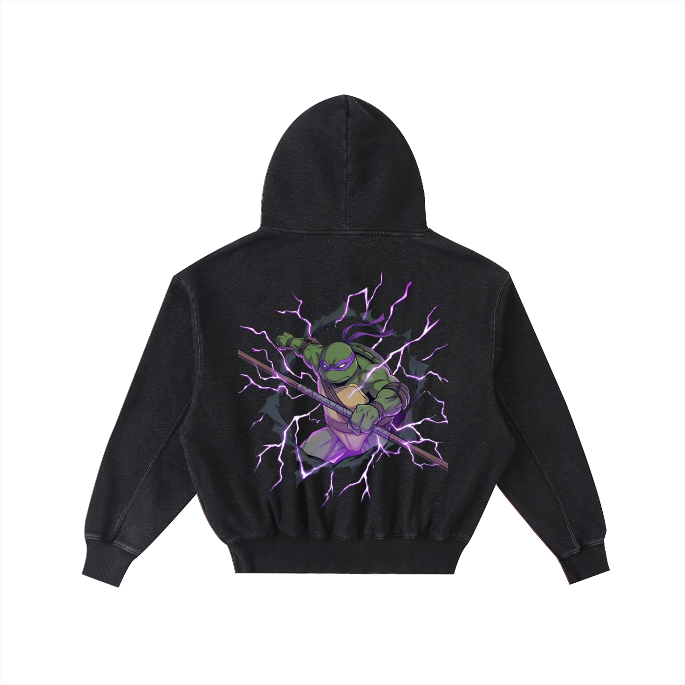Frayed Enzyme Washed Fleece Hoodie