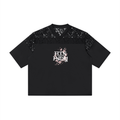 Lace Paneling V-Neck T-Shirt