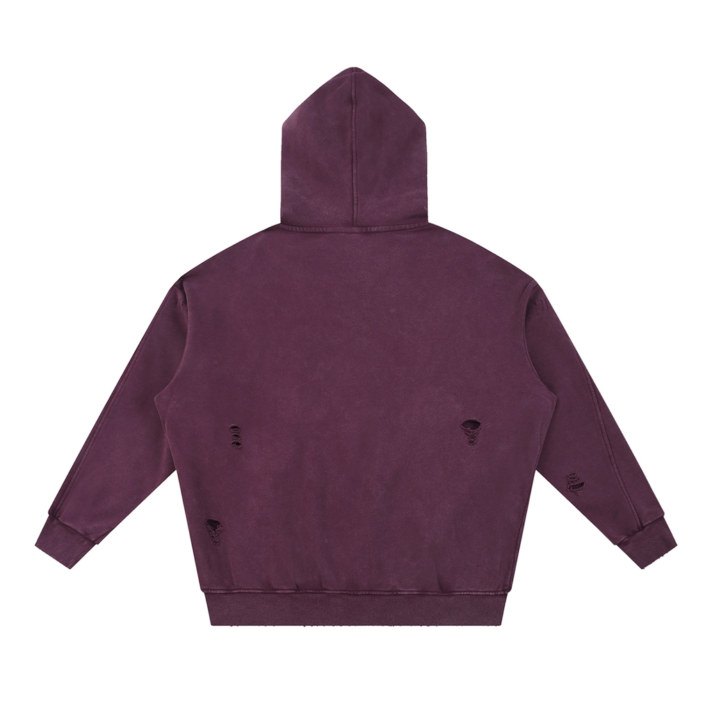 Snow Washed Distressed Hoodie