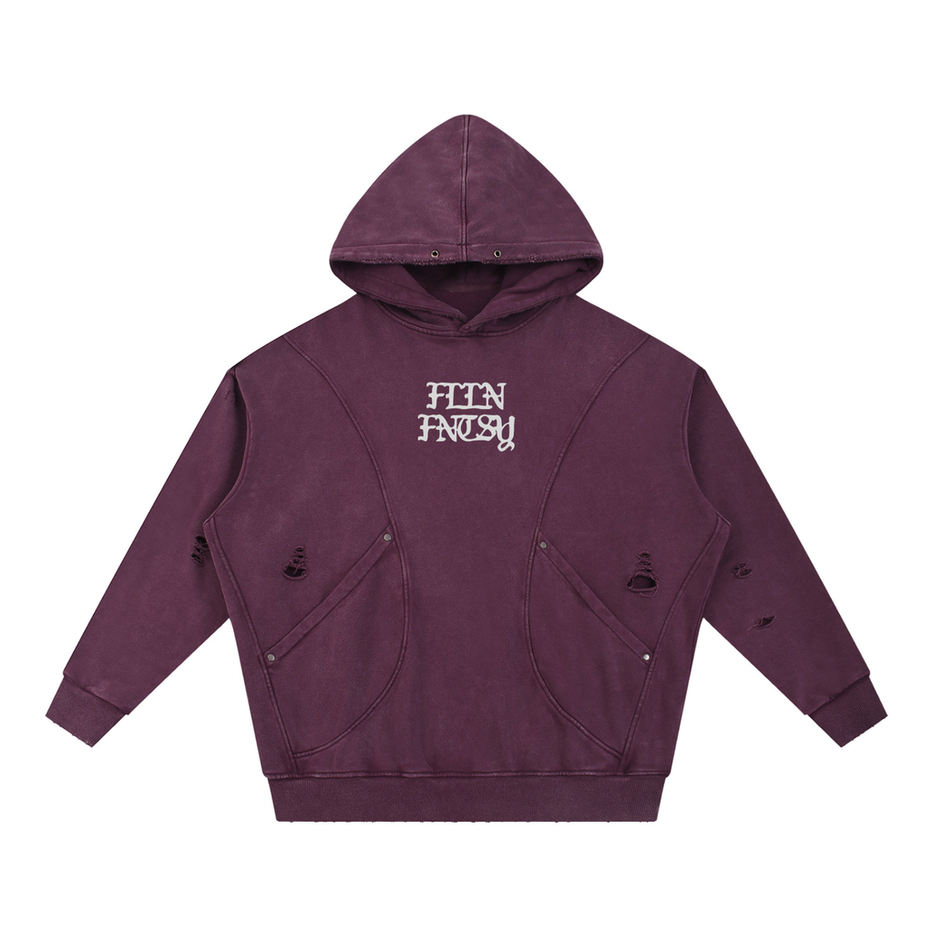 Snow Washed Distressed Hoodie