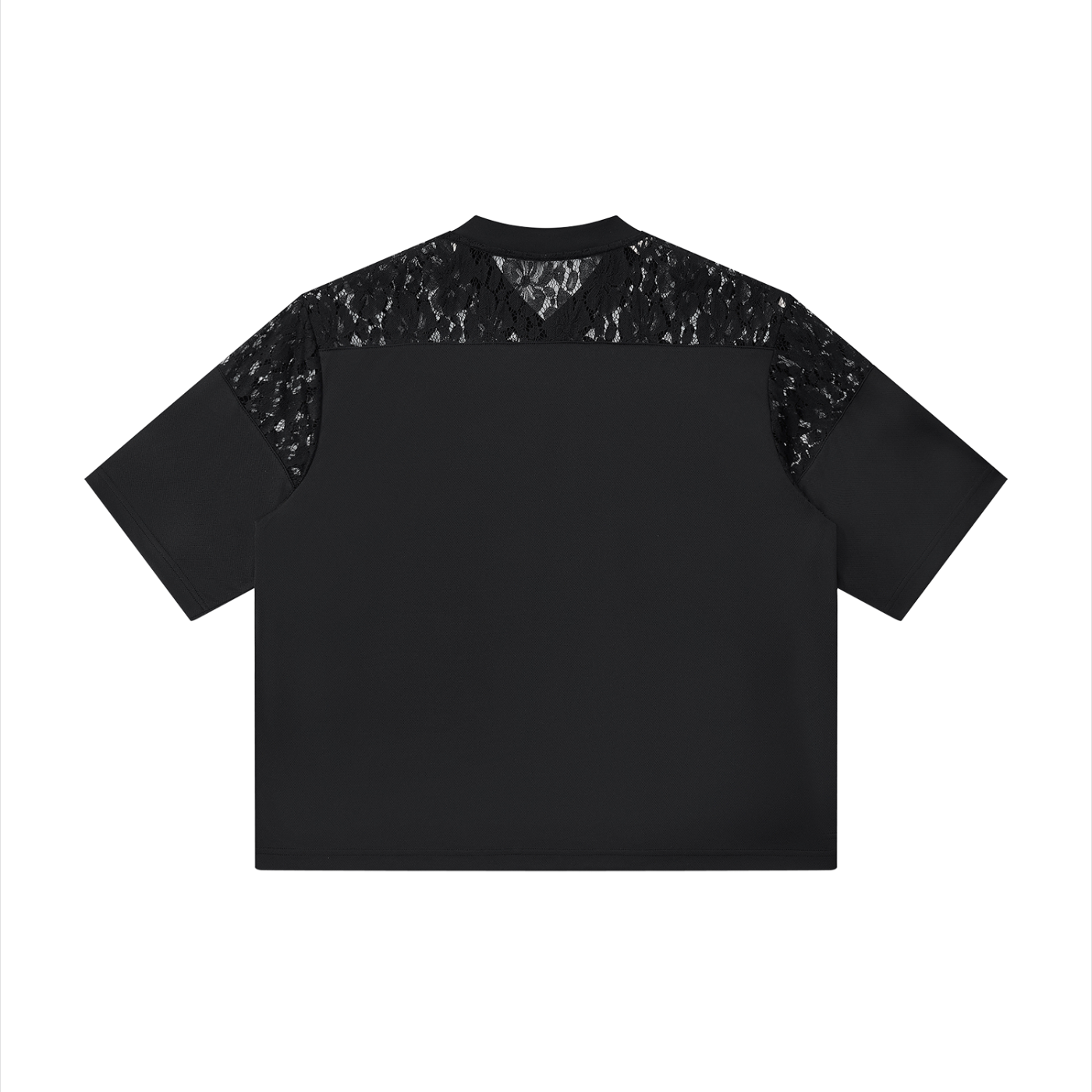 Lace Paneling V-Neck T-Shirt
