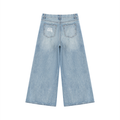 Women's Vintage Distressed Wide Leg Jeans