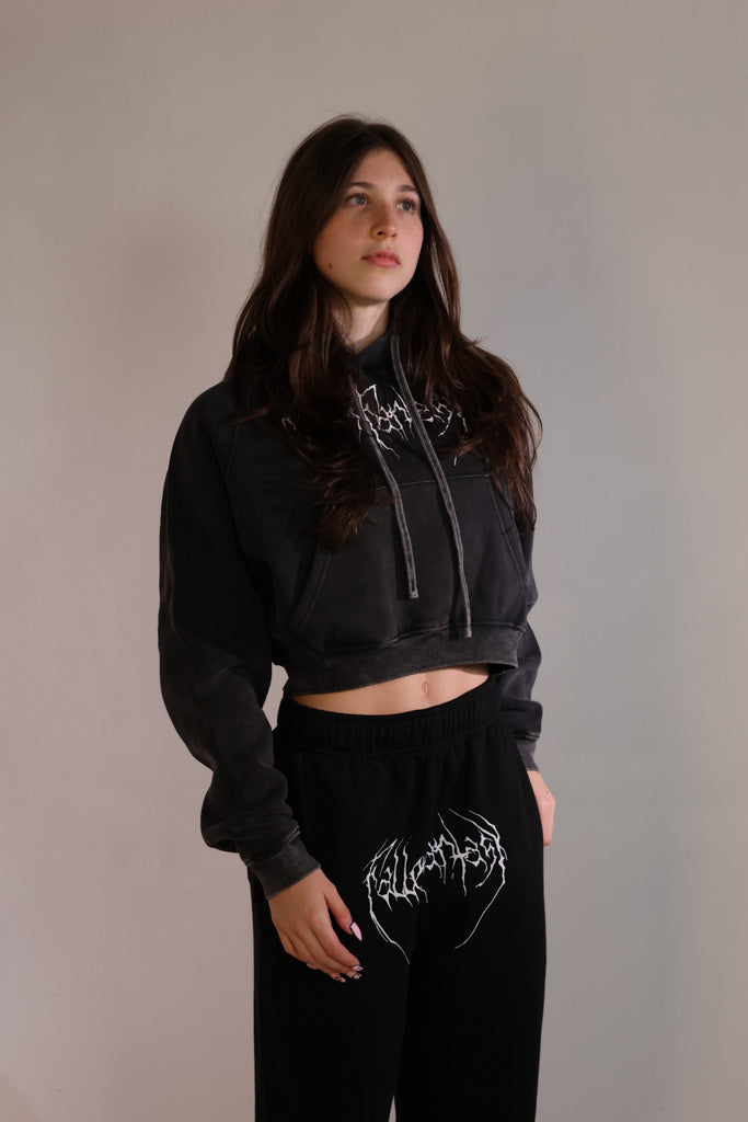 Women's Snow Washed Cropped Hoodie