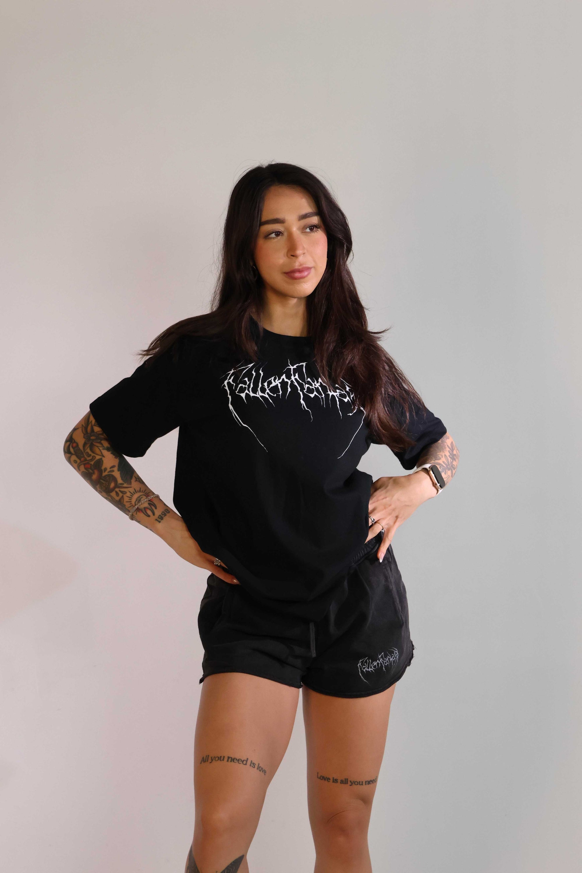 Snow Washed Raw Edge Drawstring Shorts