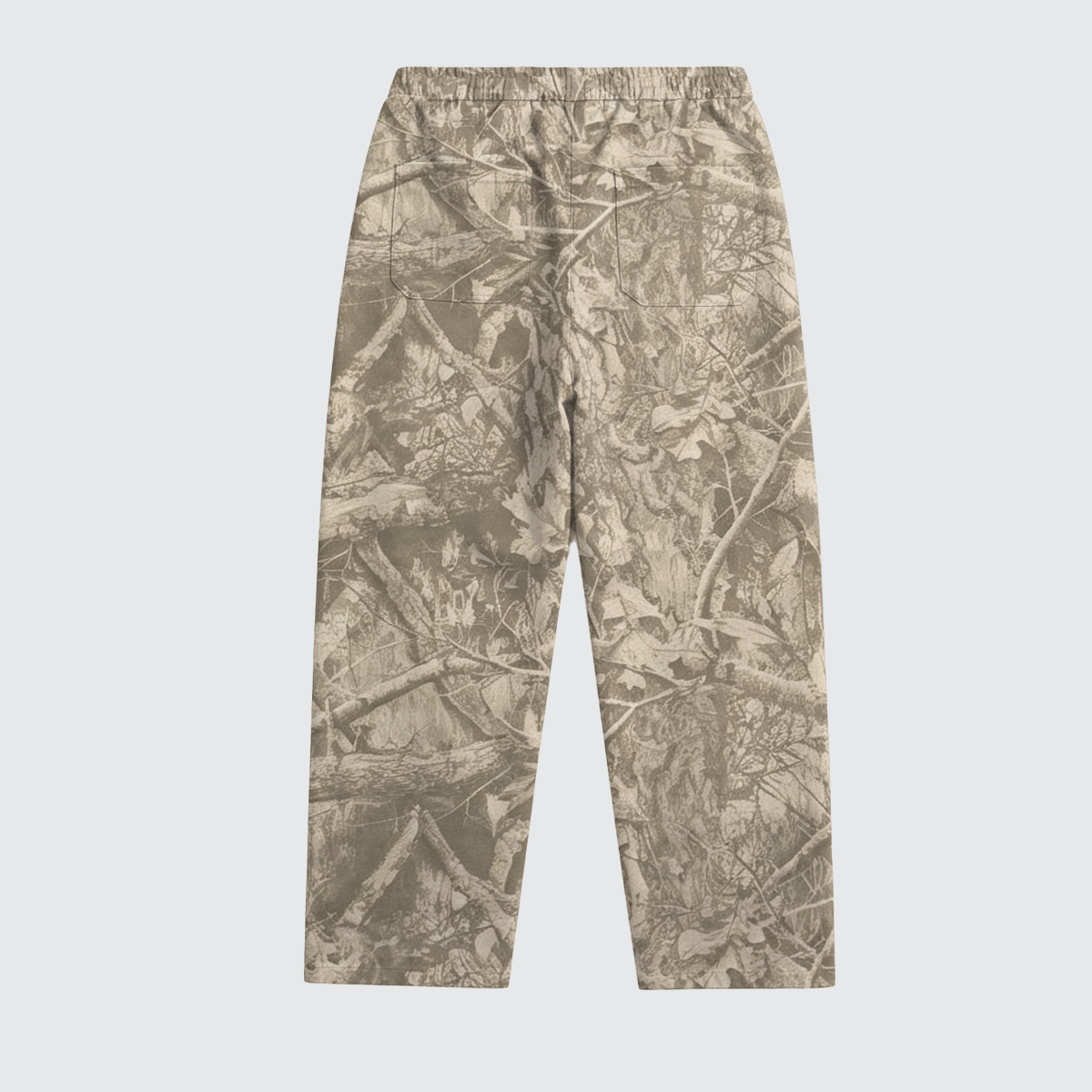 Brown Heavyweight Camo Fleece Open Sweatpants