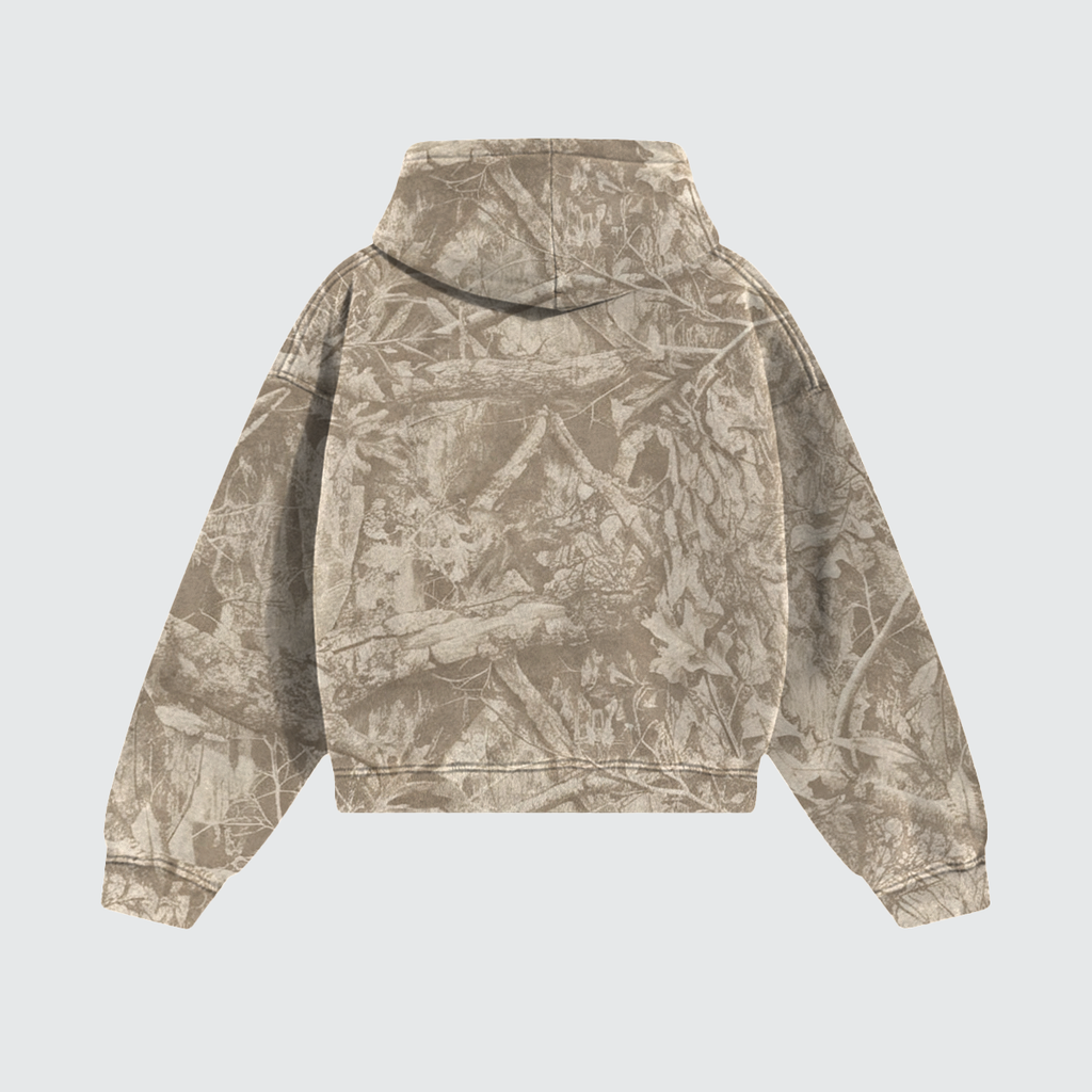 Brown Heavyweight Camo Fleece Hoodie
