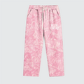 Pink Heavyweight Camo Fleece Open Sweatpants