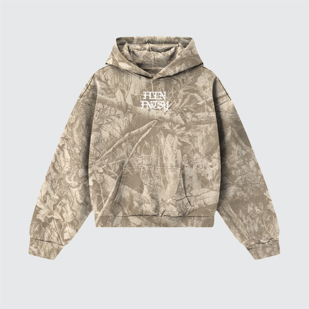 Brown Heavyweight Camo Fleece Hoodie