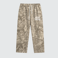 Brown Heavyweight Camo Fleece Open Sweatpants