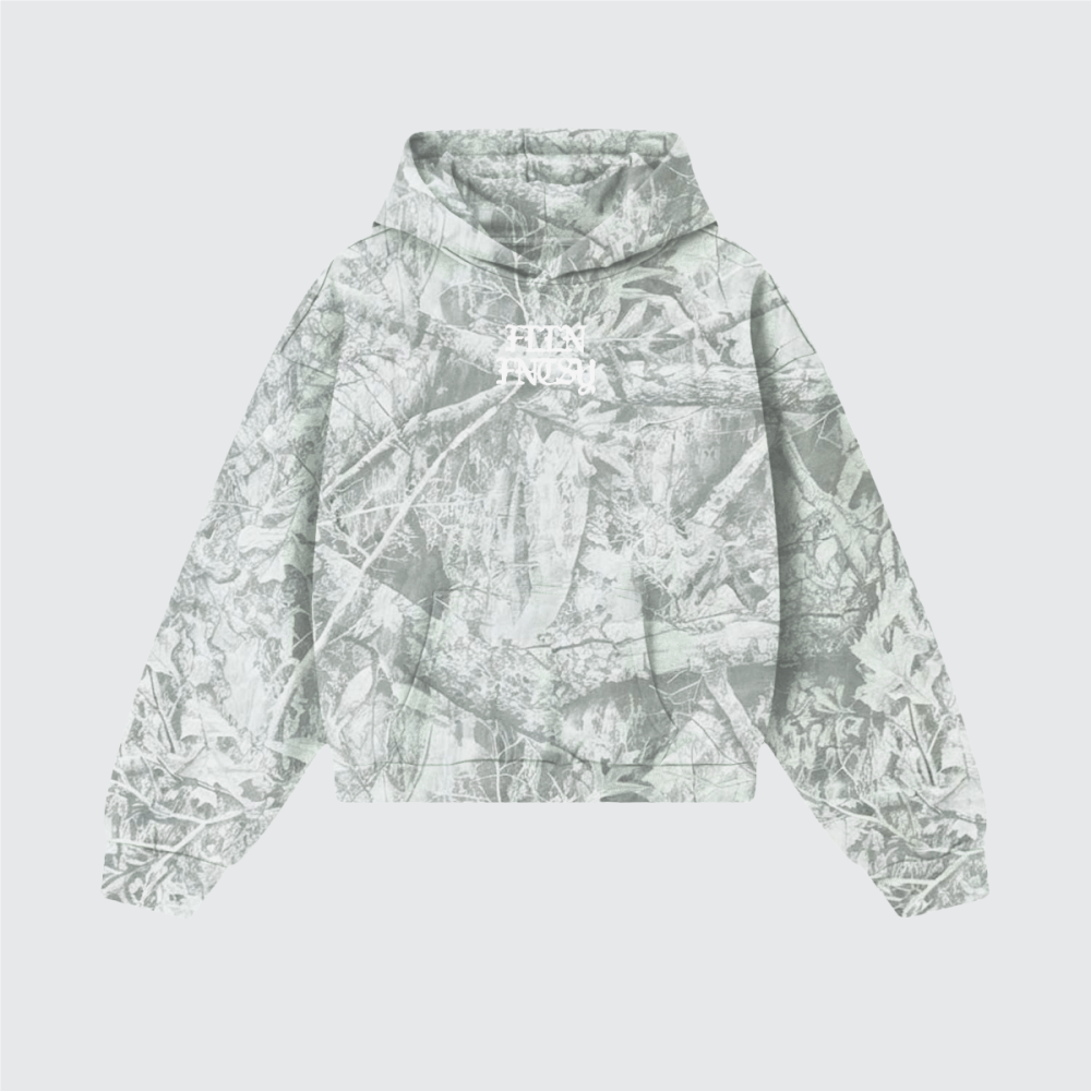 White Heavyweight Camo Fleece Hoodie