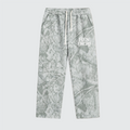 White Heavyweight Camo Fleece Open Sweatpants