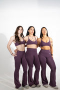 cross back Sports Bra + High-waisted Flared Leg pants 2-Piece Set