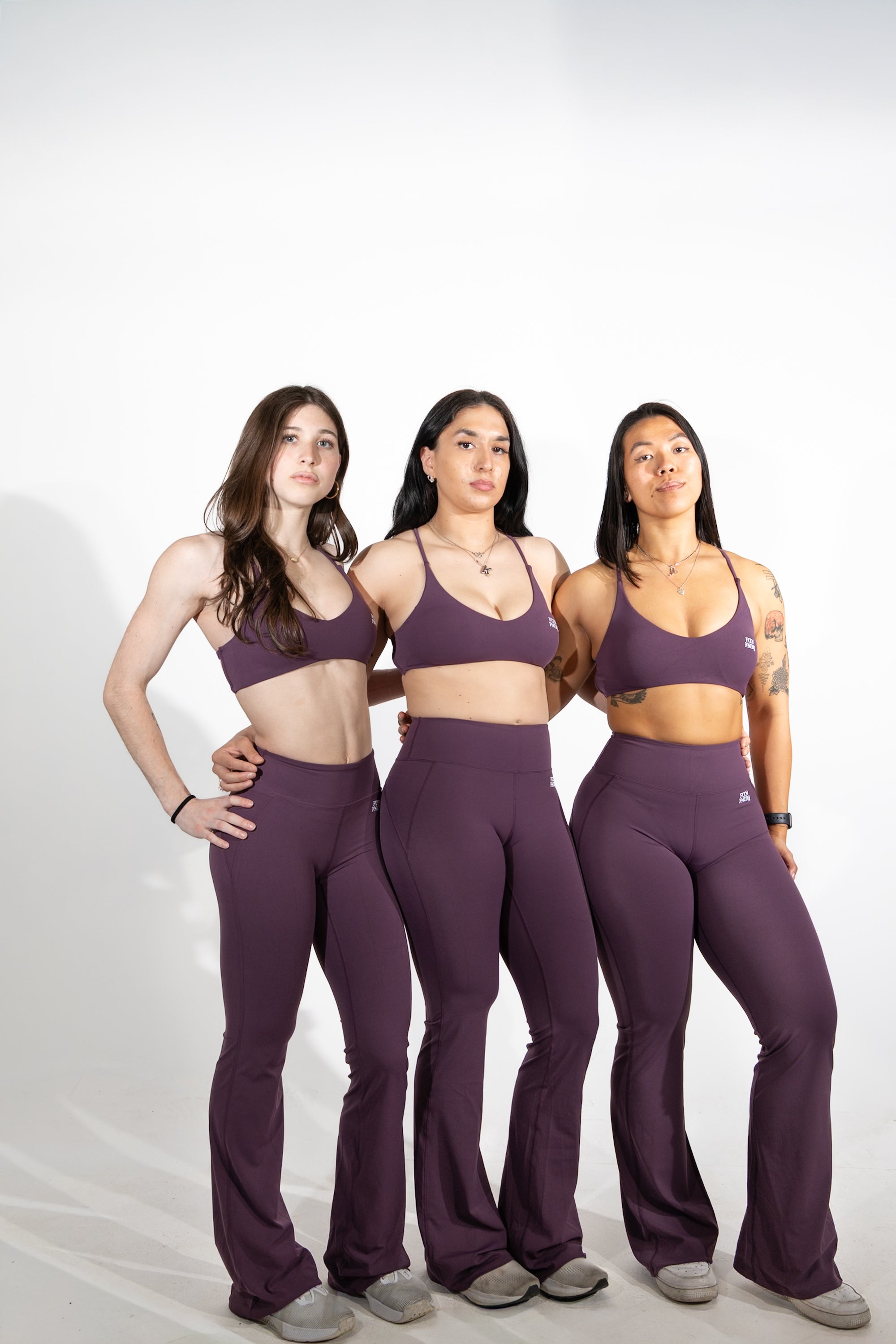 cross back Sports Bra + High-waisted Flared Leg pants 2-Piece Set