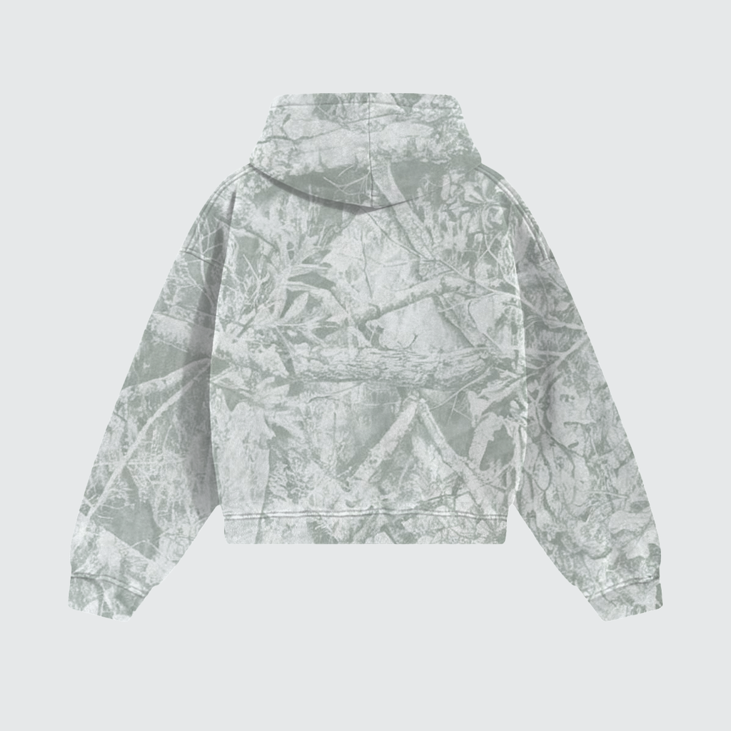 White Heavyweight Camo Fleece Hoodie