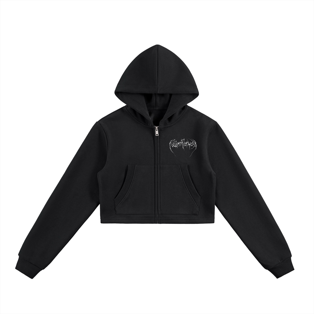 Women's Essential Cropped Zip-Up Hoodie