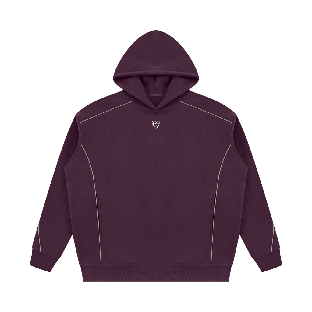 Oversized Piping Fleece Hoodie