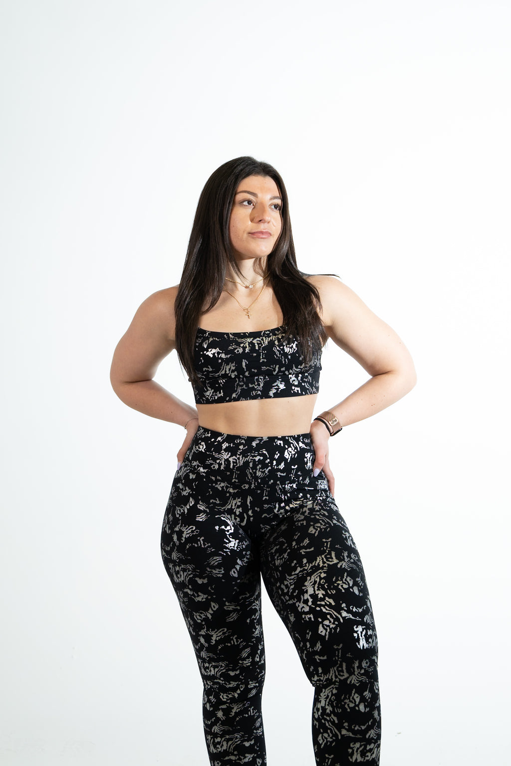 Women’s Silver Printed Athletic Leggings