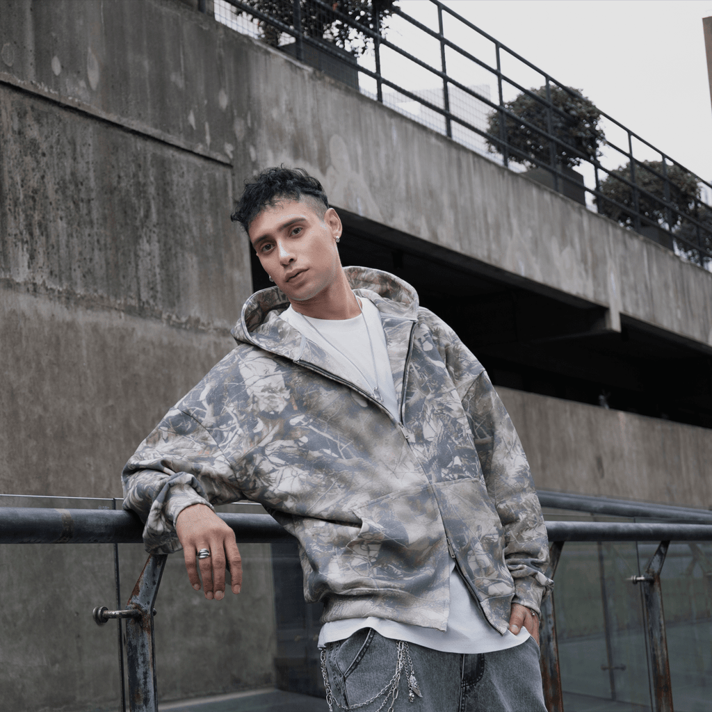 Heavyweight French Terry Camo Zip-Up Hoodie (400 GSM)