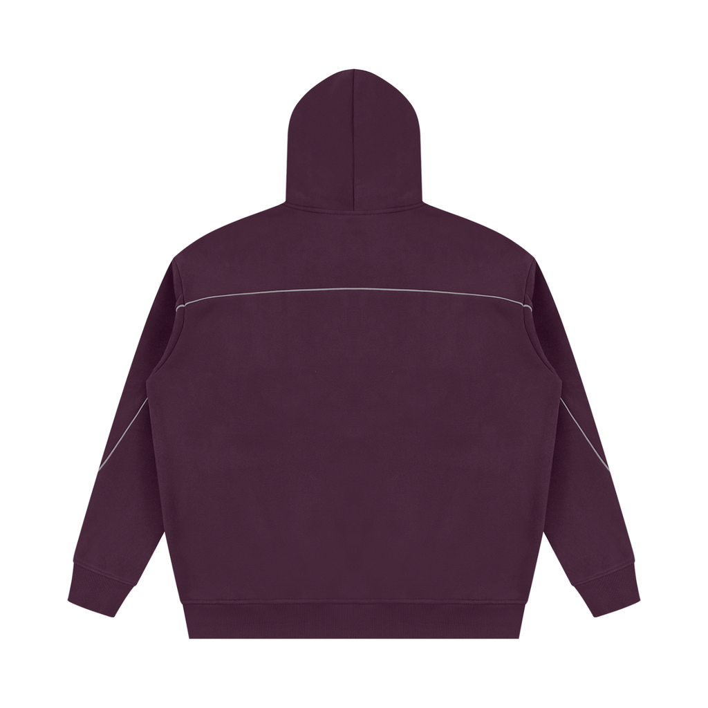 Oversized Piping Fleece Hoodie