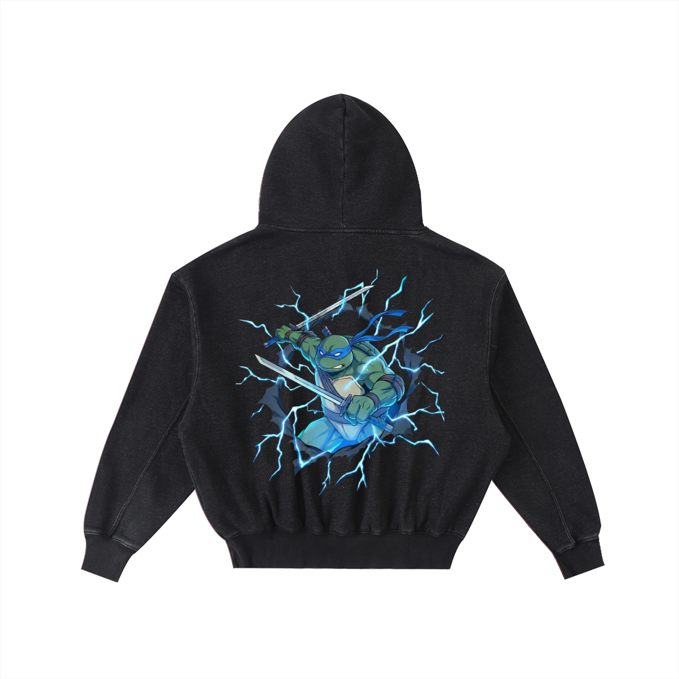 Frayed Enzyme Washed Fleece Hoodie