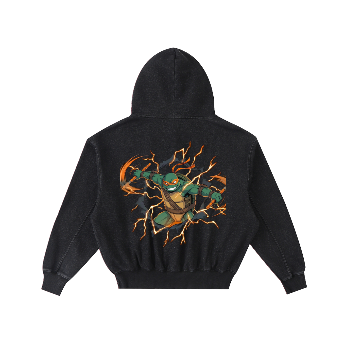 Frayed Enzyme Washed Fleece Hoodie