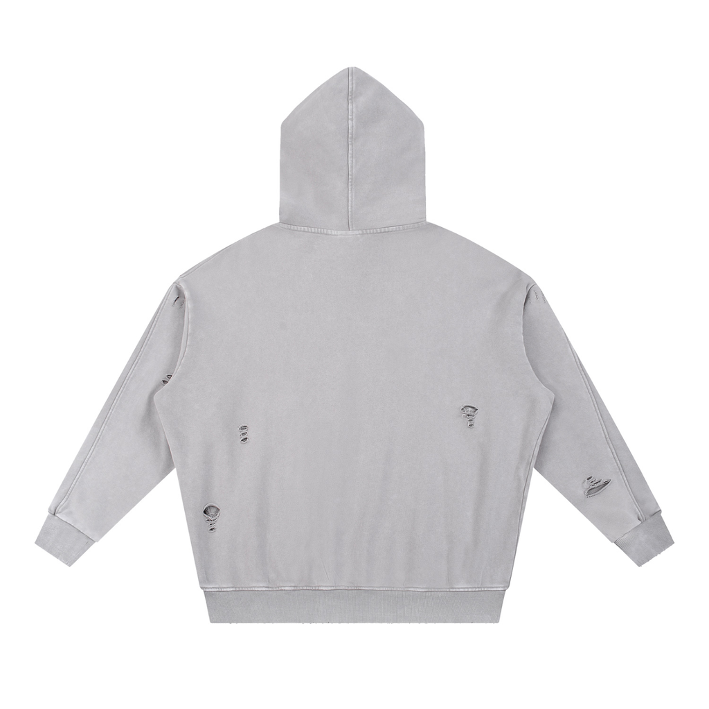 Snow Washed Distressed Hoodie
