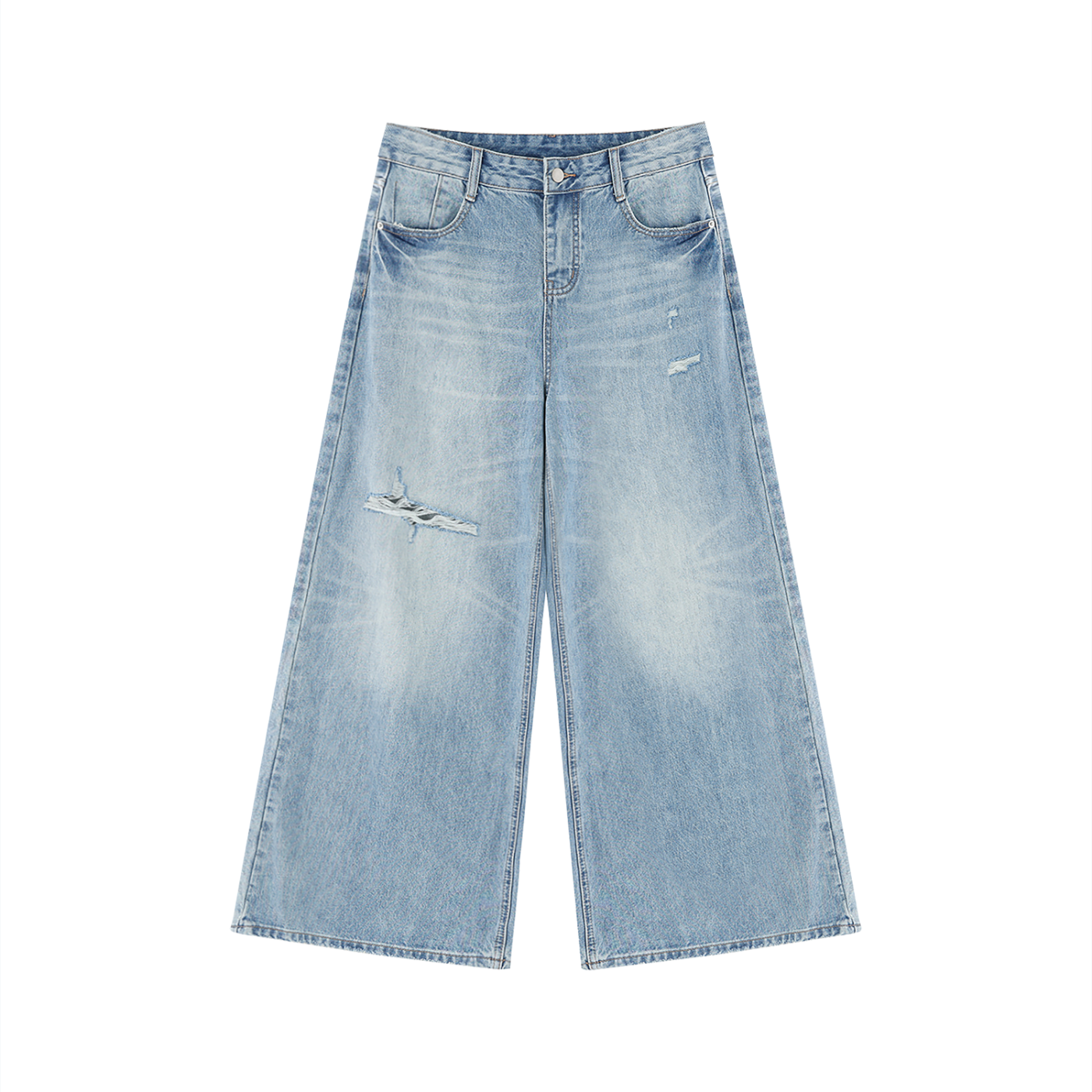 Women's Vintage Distressed Wide Leg Jeans