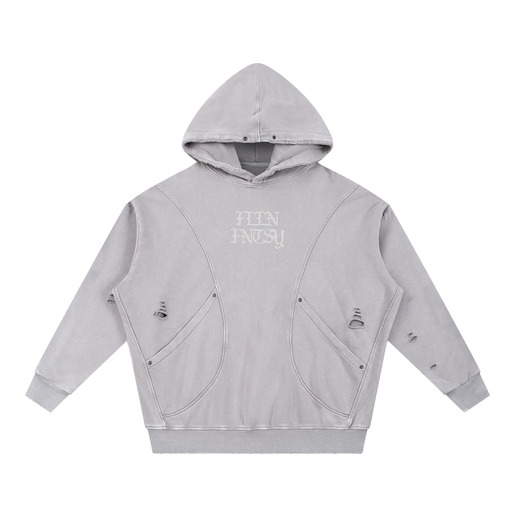 Snow Washed Distressed Hoodie