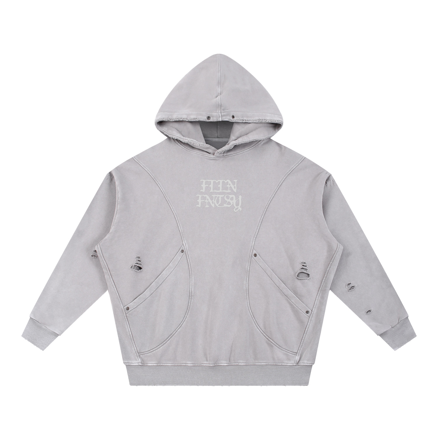 Snow Washed Distressed Hoodie