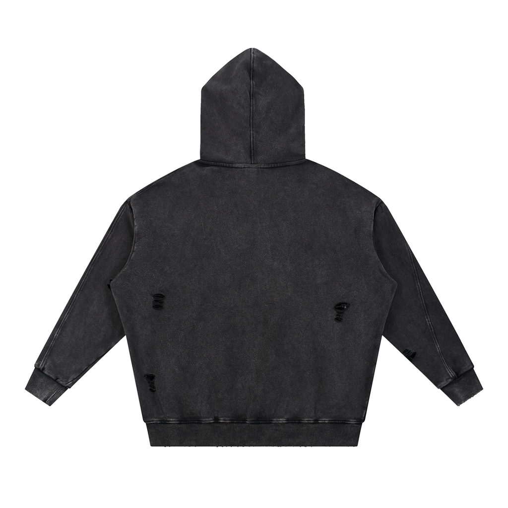Snow Washed Distressed Hoodie