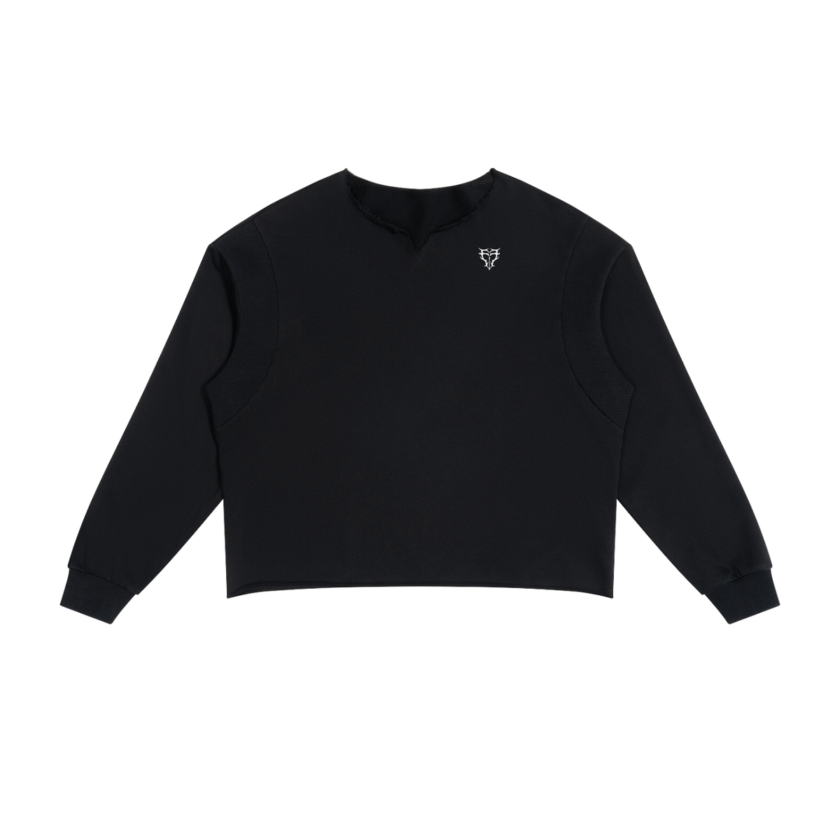 Paneled Raw Edge Boxy Sweatshirt