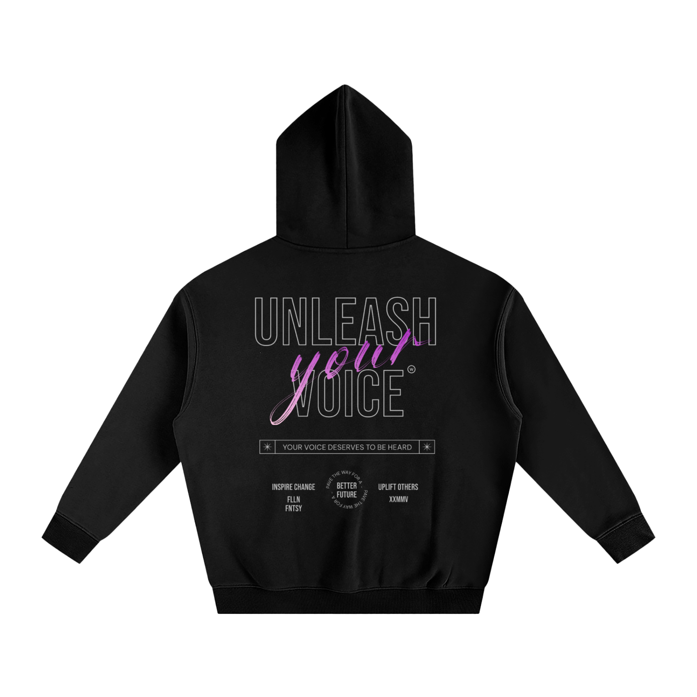 Unleash your voice Oversize Fleeced Hoodie