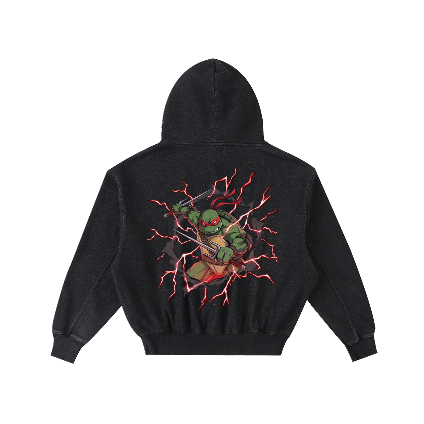 Frayed Enzyme Washed Fleece Hoodie