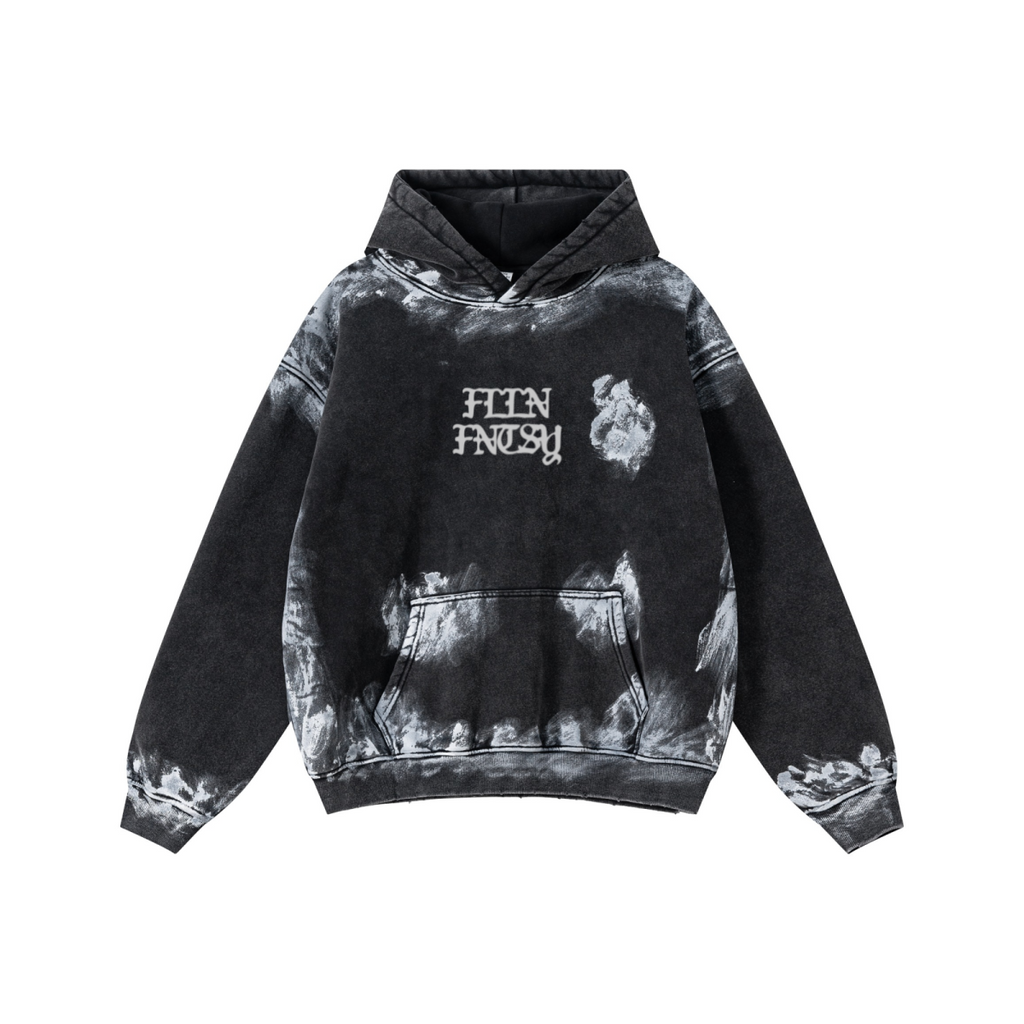400GSM Unisex Heavyweight Vintage-Wash Hoodie Vintage black
