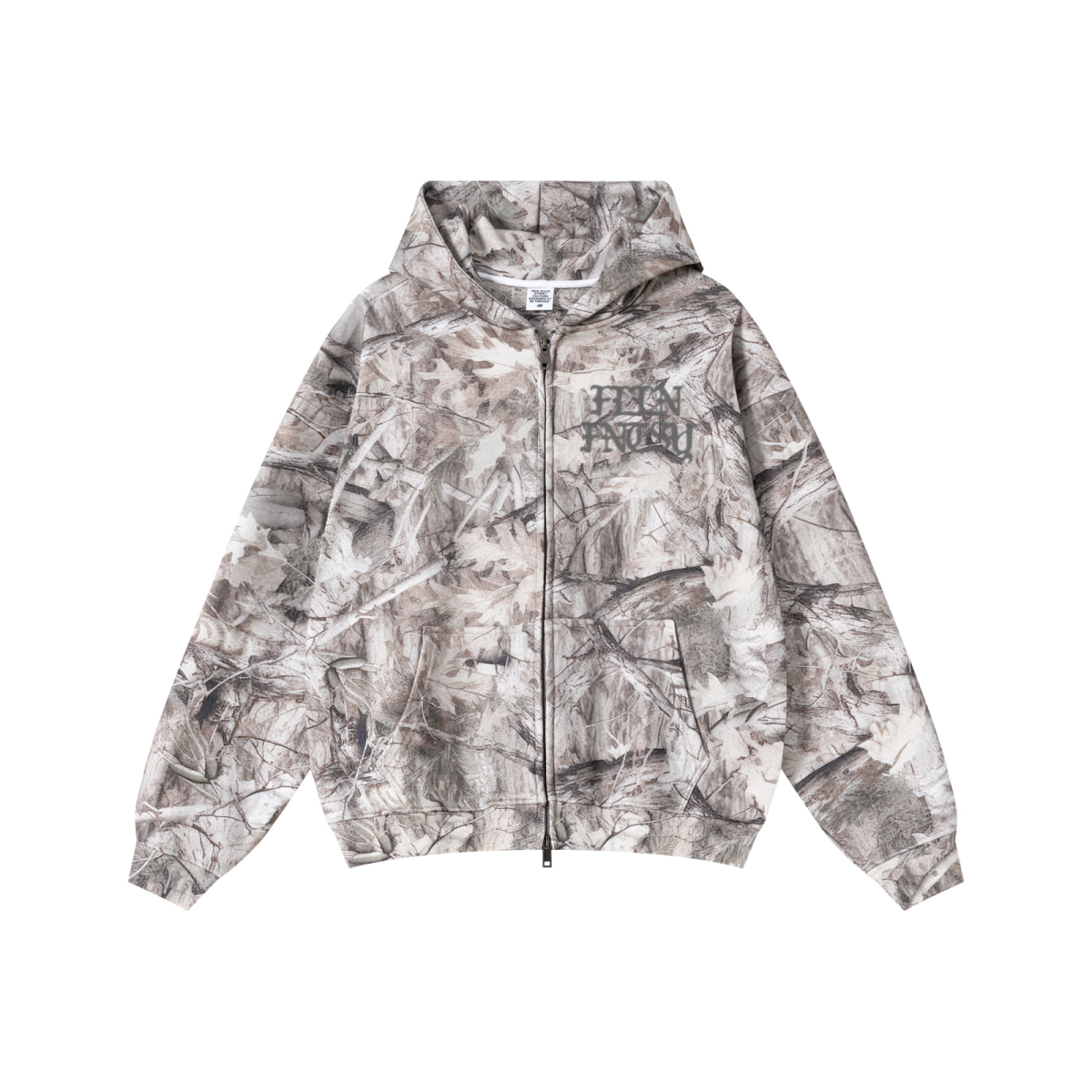 340GSM Unisex Heat Transfer Desert Camouflage Zip-Up Hoodie 	Branch Camouflage