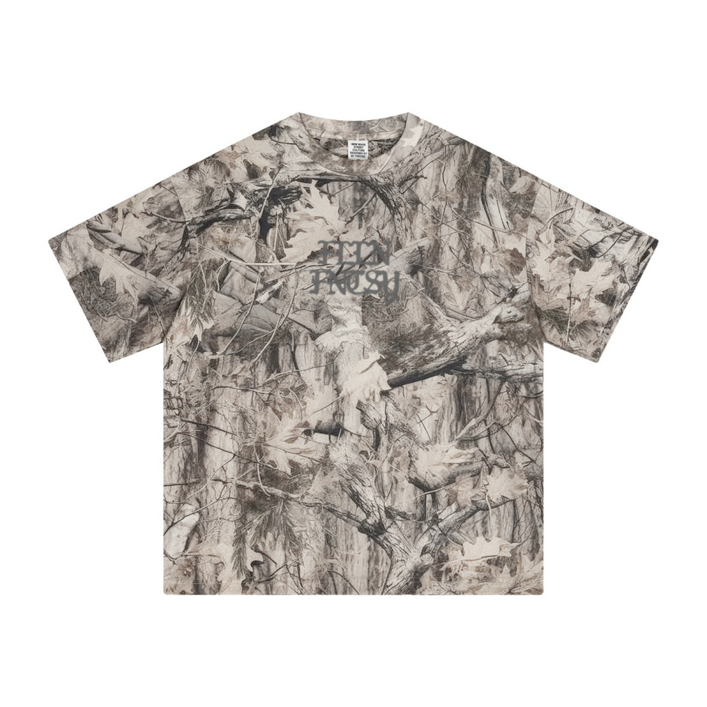 240GSM Unisex Loose-Fit Camouflage T-shirt Branch Camouflage