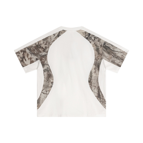 240GSM Men’s Camouflage Structured Panelled T-shirt White